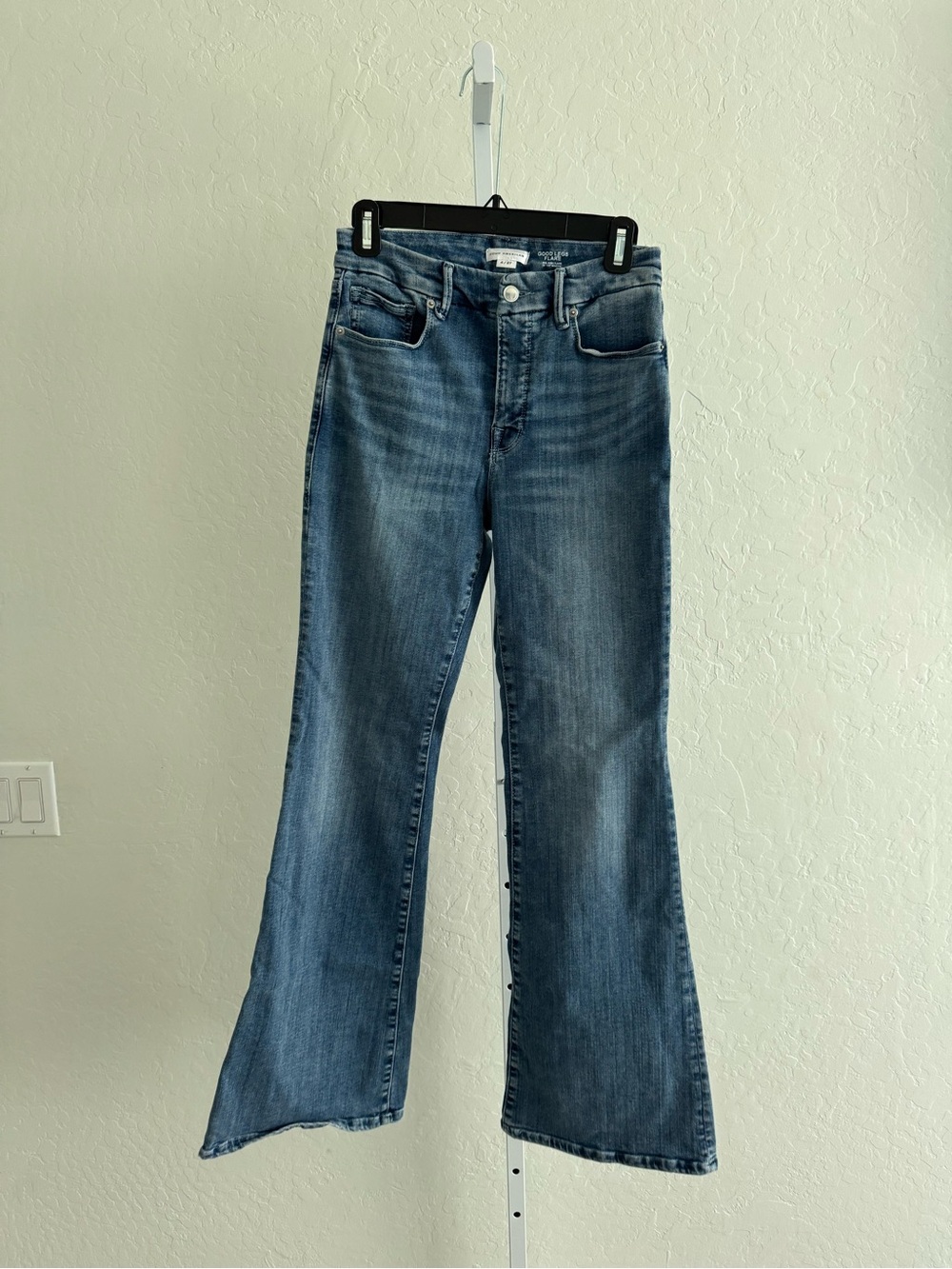 Good American Medium Blue Flare Jeans